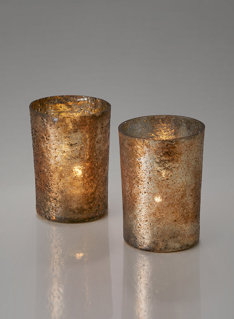 Vintage Bronze & Silver Glass Soy Candle - 9oz