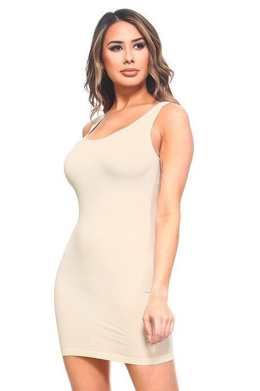 Seamless Long Tank Slip Dress - Ivory