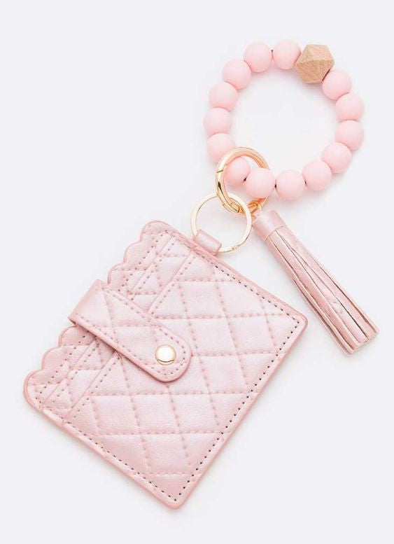 Quilted Bangle Wallet - Pink