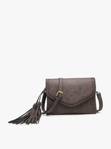 Sloan Suede Crossbody - Dark Brown