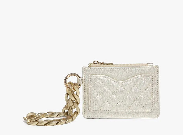 Quilted Wallet w/ Chain Bangle - Gold
