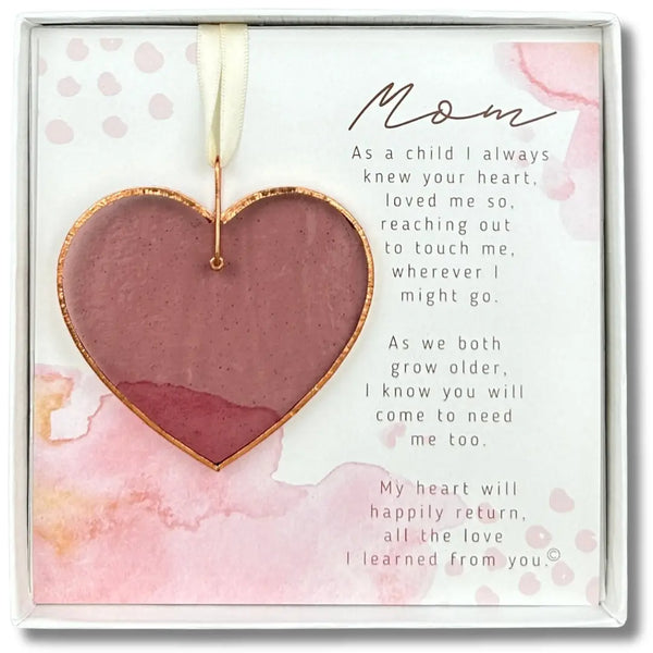 Mom - Stained Glass Heart - Pink