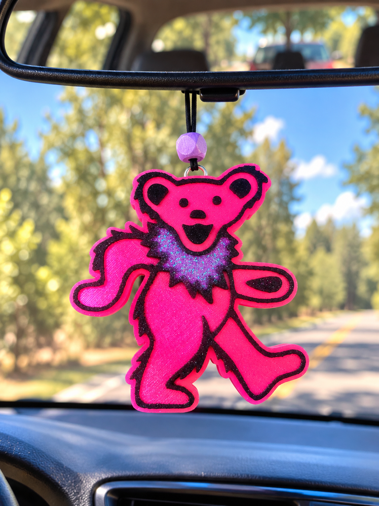 Dancing Bear Car Freshie  - Pink