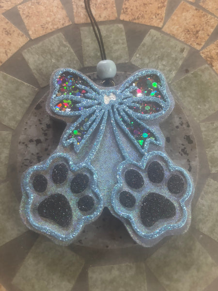 Huskie Cherry Paw Car Freshie - (Black Holographic)