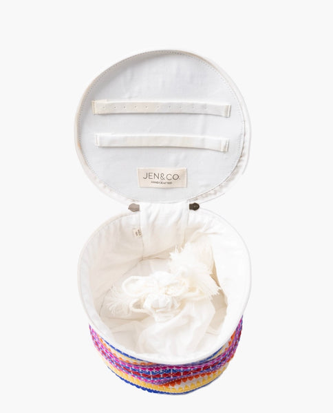 Maya Round Cotton Cosmetic Bag - Multi