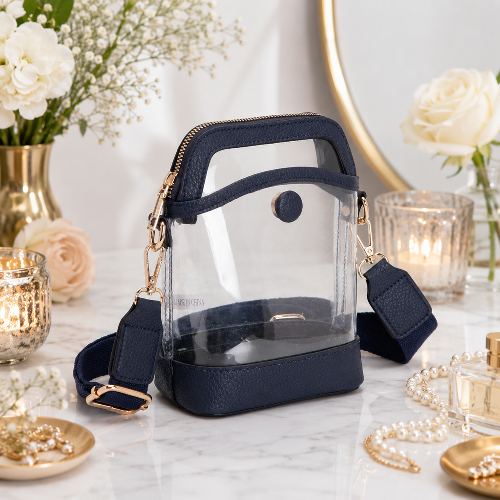 Clear Crossbody Bag - Navy