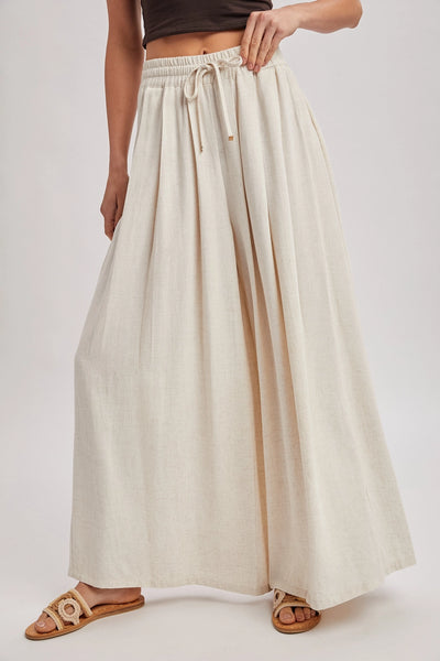Wide Leg Palazza Pants - Oatmeal