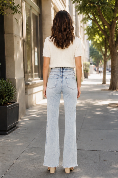 High Rise Bootcut Jeans - Light Wash