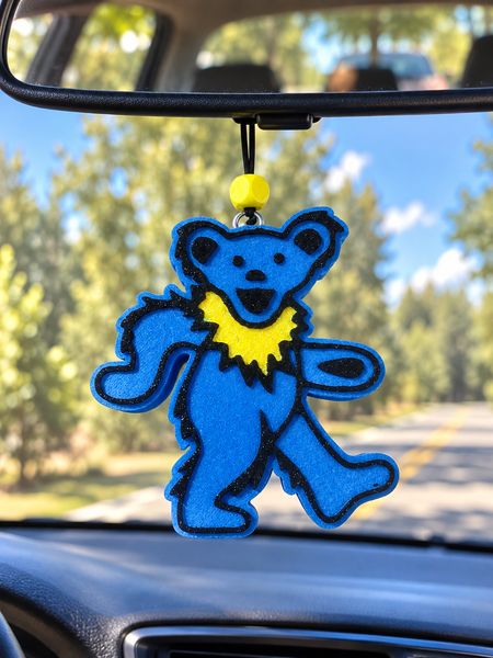 Dancing Bear Car Freshie  - Blue
