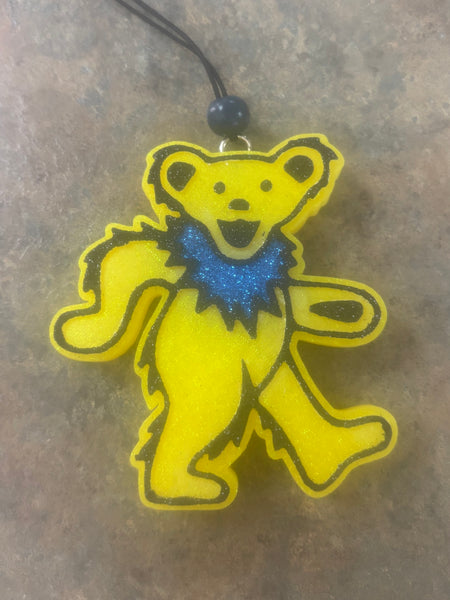Dancing Bear Car Freshie  - Yellow