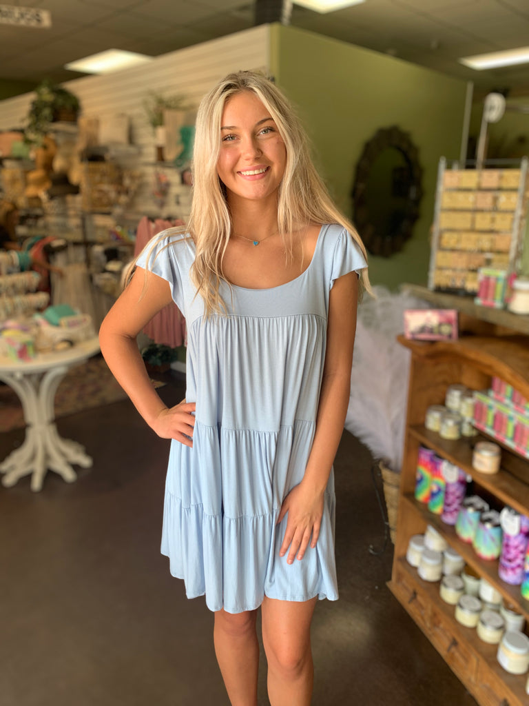 Tiered Dress - Baby Blue