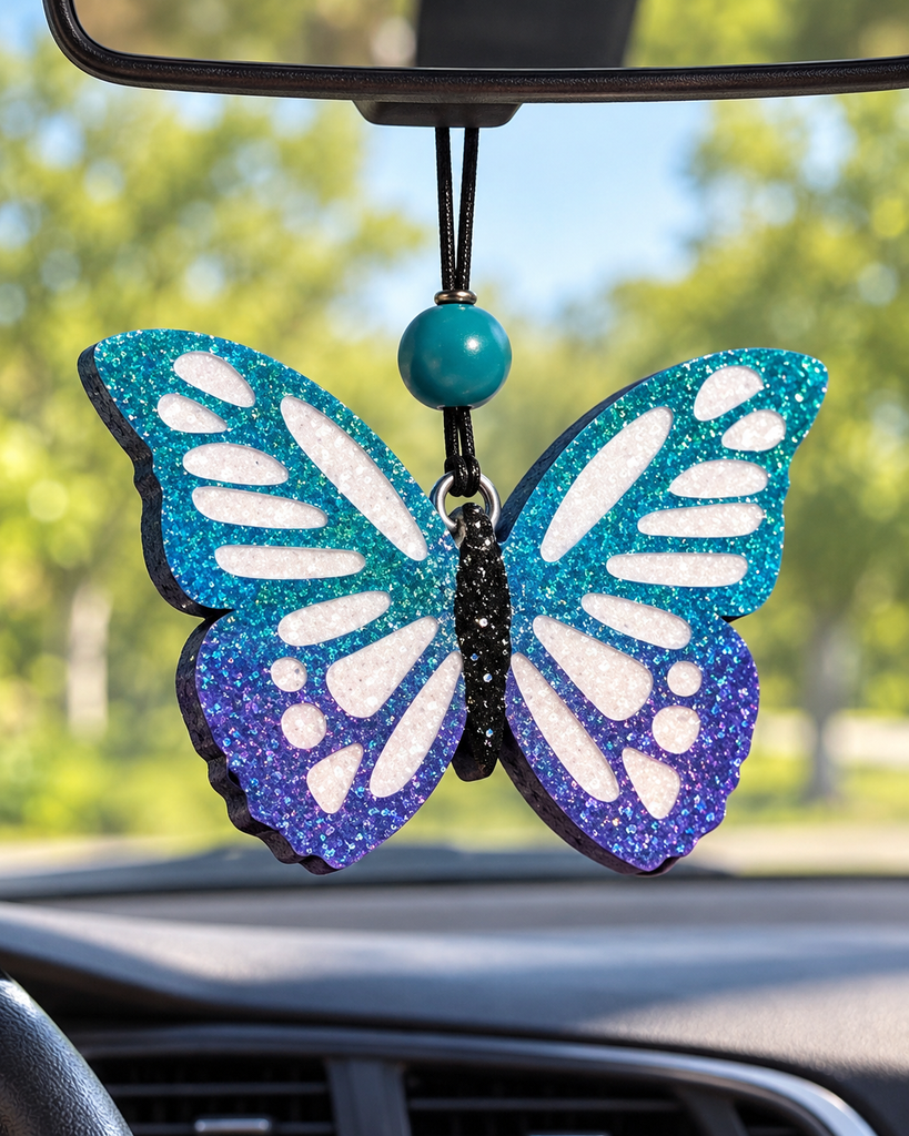 Butterfly Car Freshie - Blue Ombré