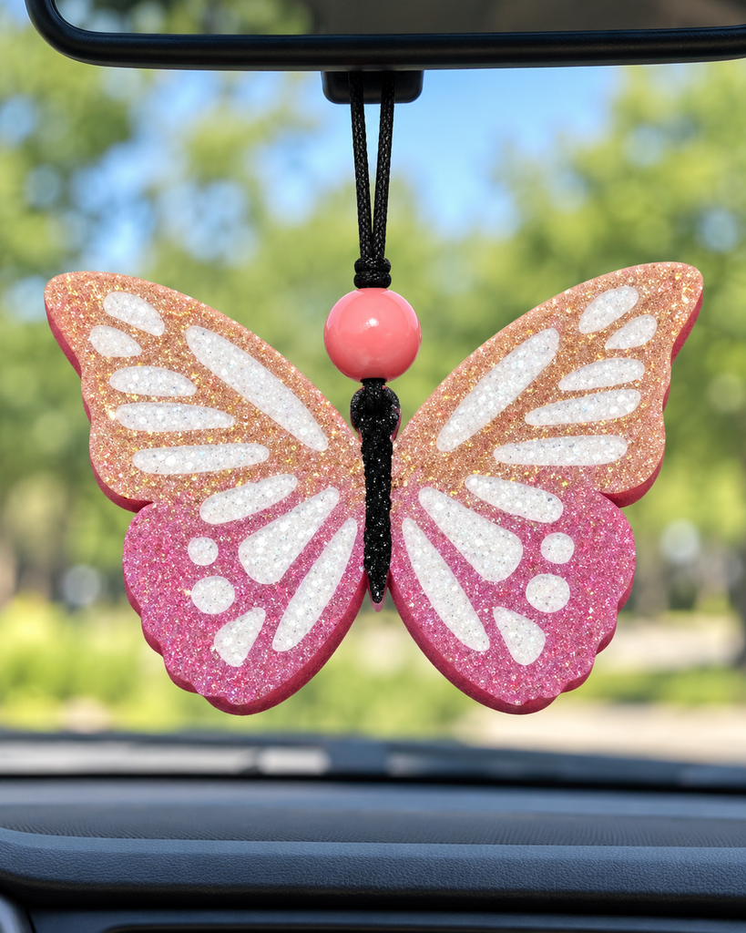 Butterfly Car Freshie - Pink Ombré
