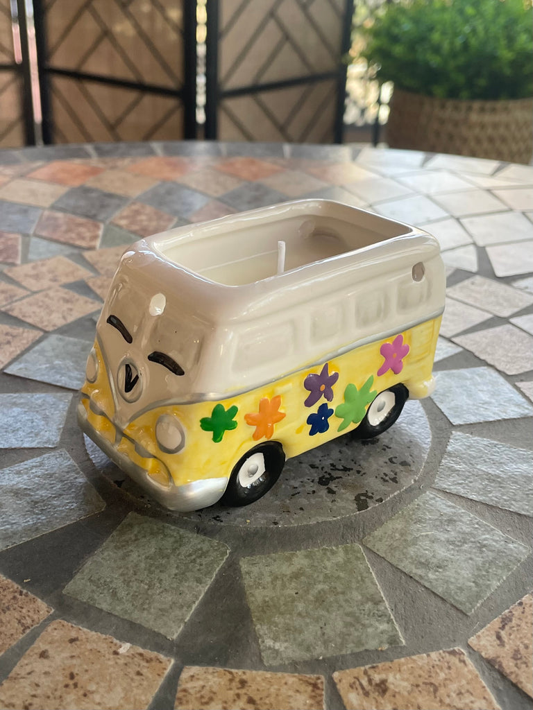 VW Hippie Bus Ceramic Soy Candle