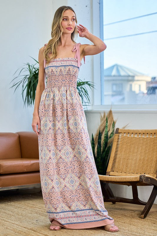 Moroccan Maxi Dress - Pink