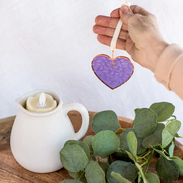 Teacher Keepsake Stained Glass Heart - Purple