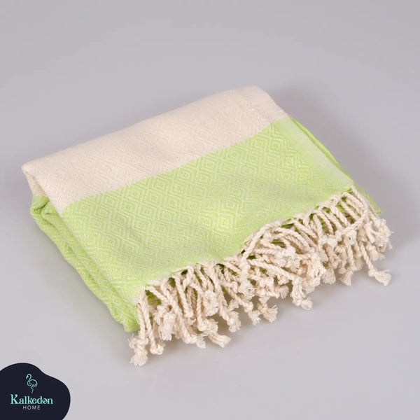 Handwoven Turkish Beach Towel - Lime Green