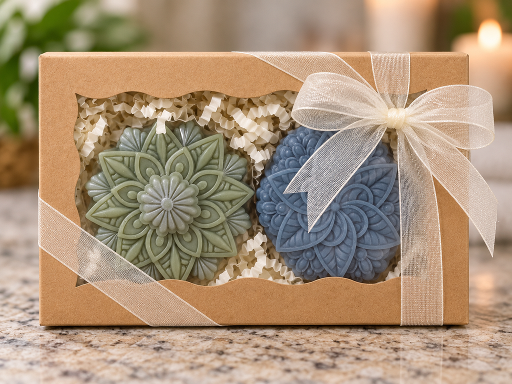 Handcrafted Artisan Soap Gift Set – Mahogany Teakwood & Cocoa Butter Cashmere | 2-Piece Set