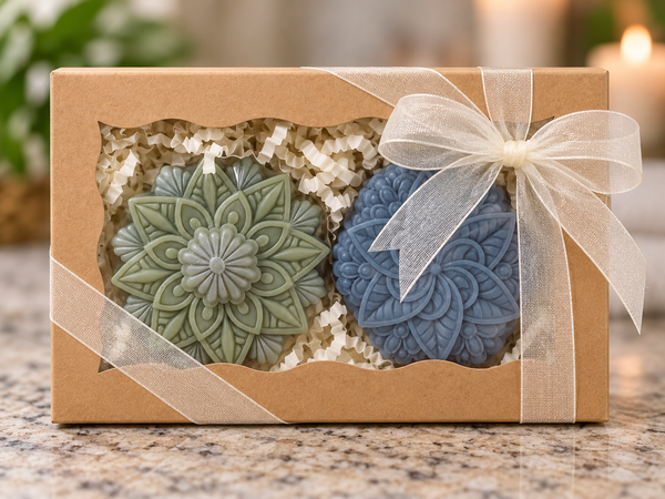 Handcrafted Artisan Soap Gift Set – Mahogany Teakwood & Cocoa Butter Cashmere | 2-Piece Set