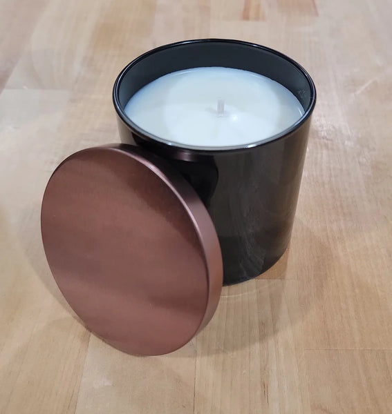 8oz Soy Candle - Black Jar w/Copper Lid
