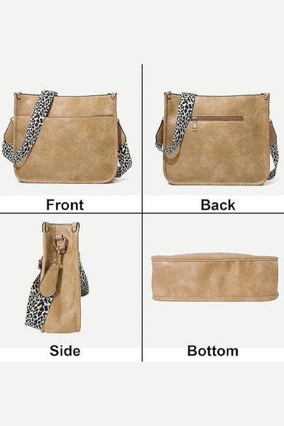 Leopard Strap Shoulder Bag - Neutral