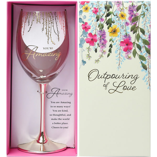 Gift Boxed 19oz Crystal Wine Glass: You’re Amazing