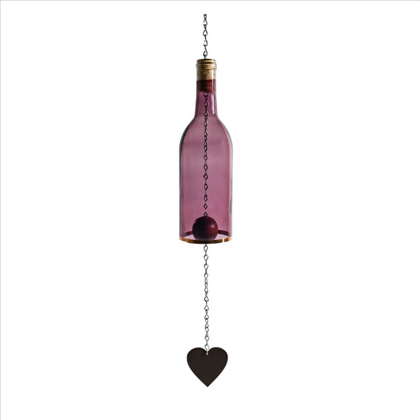 Wine Bottle Wind Chimes - Purple