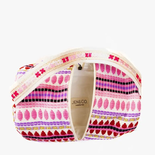 Cami Middle Zip Cosmetic Case/Bag - Pink/Purple
