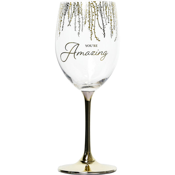 Gift Boxed 19oz Crystal Wine Glass: You’re Amazing