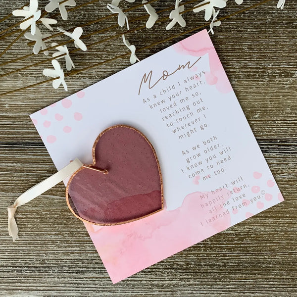 Mom - Stained Glass Heart - Pink