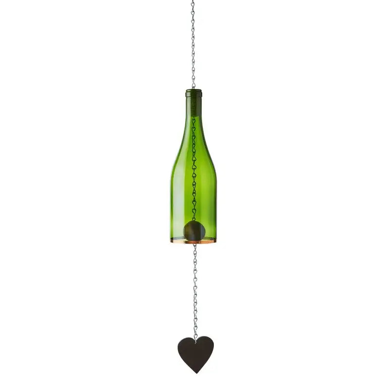 Wine Bottle Wind Chimes - Green