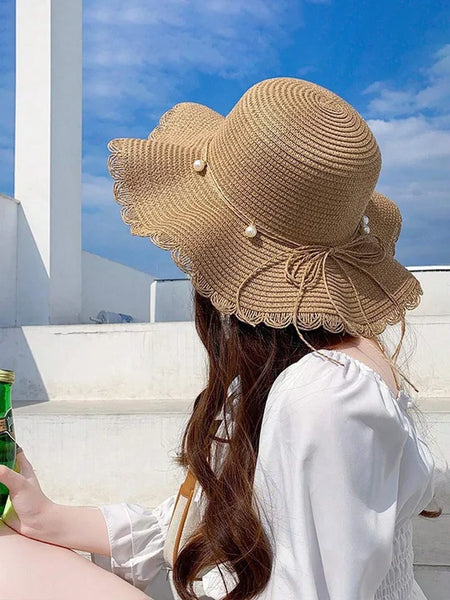 Bohemian Straw Sum Hat - Khaki