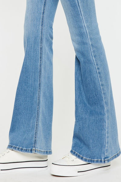 Mid Rise Flare Jeans - Light Wash