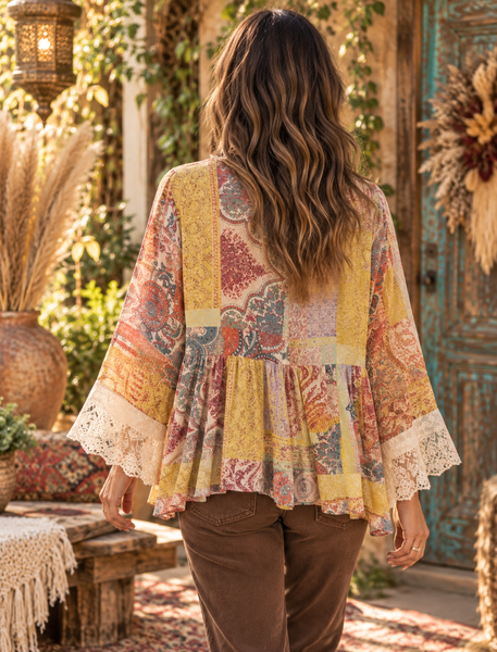 Boho Patchwork Top - Multi