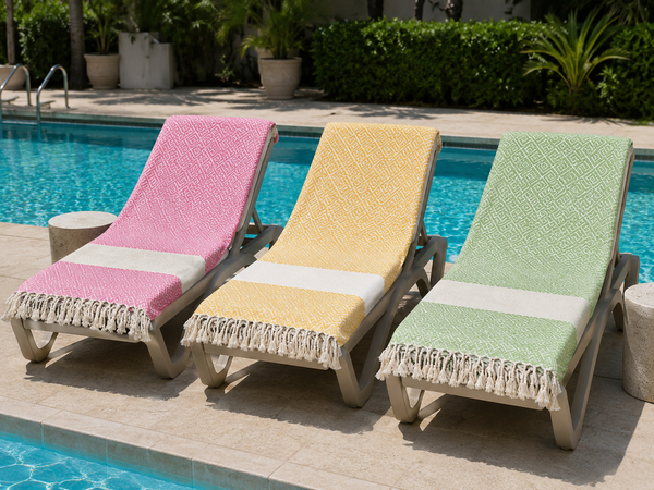 Handwoven Diamond Turkish Beach Towel - Green