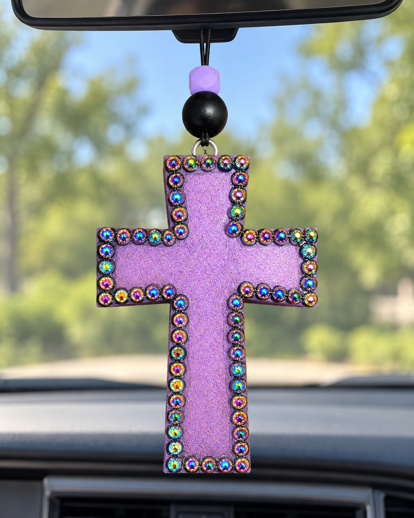 Cross Car Freshie-Purple