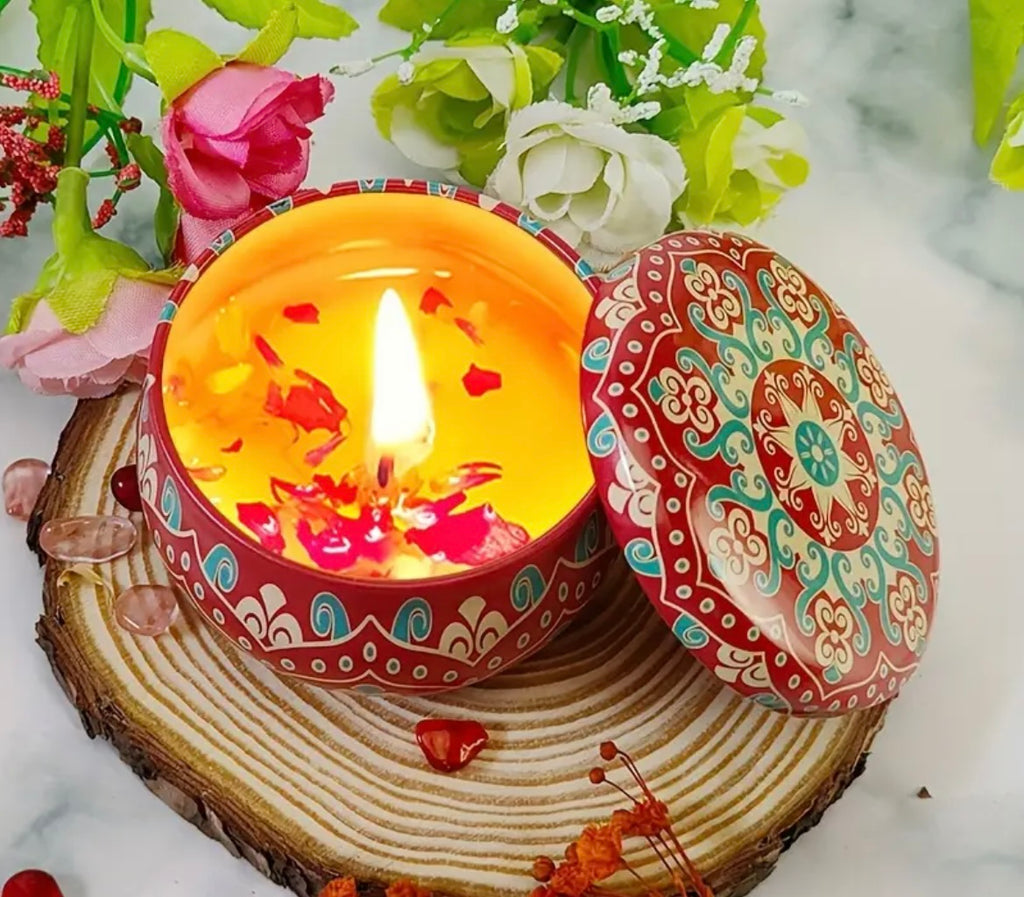 2.5oz Mandala Tin Soy Candle - Assorted