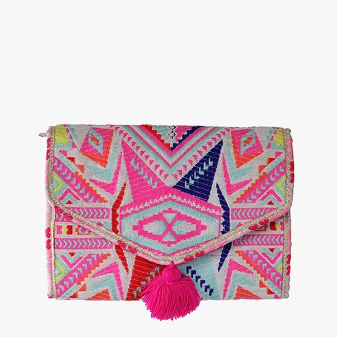 Katleya Patterned Cotton Jewelry Case/Pouch - Pink Multi
