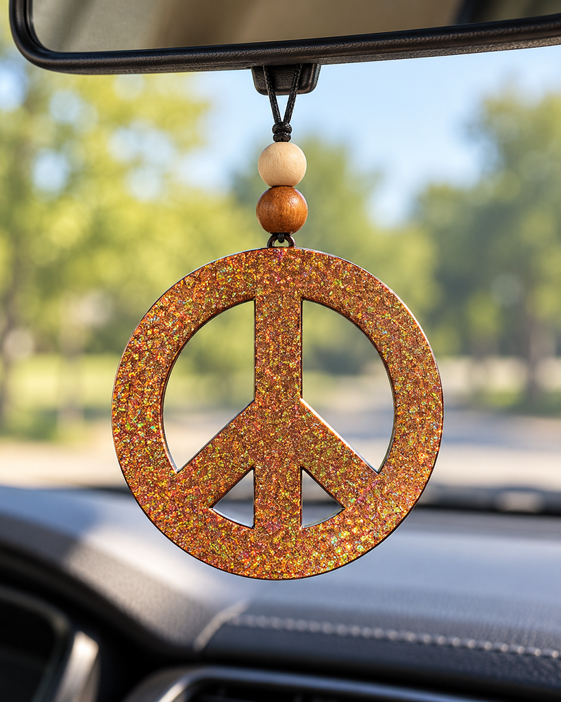 Peace Sign Car Freshie - Copper Metallic