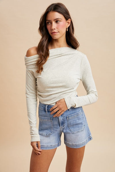 High Rise Front Pocket Shorts - Denim Blue