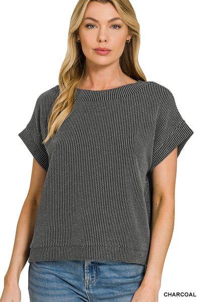 Cap Sleeve Top - Charcoal
