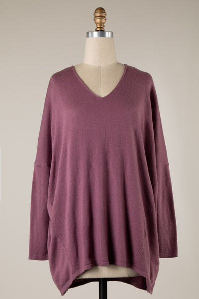 Oversized Tunic Top - Burgundy