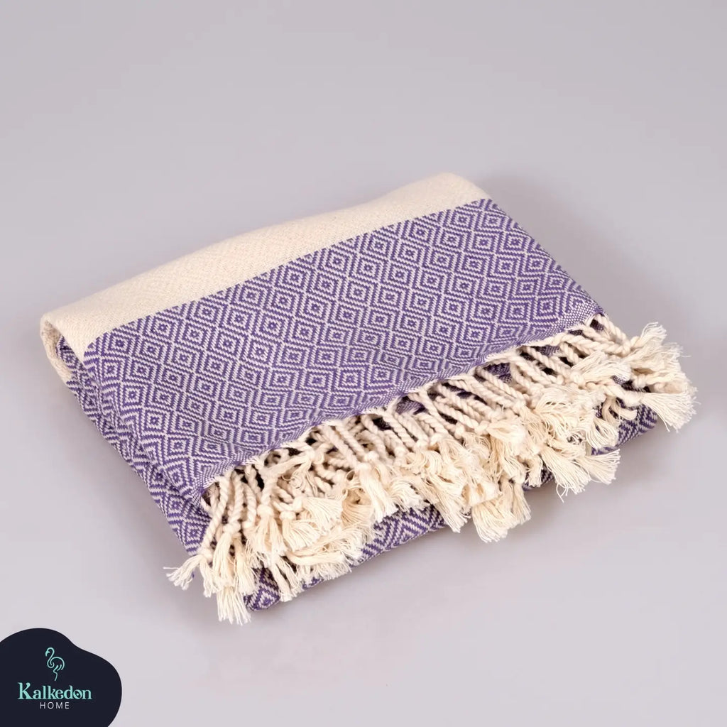 Handwoven Turkish Beach Towel - Purple