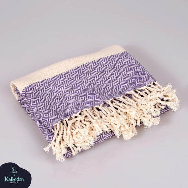 Handwoven Turkish Beach Towel - Purple