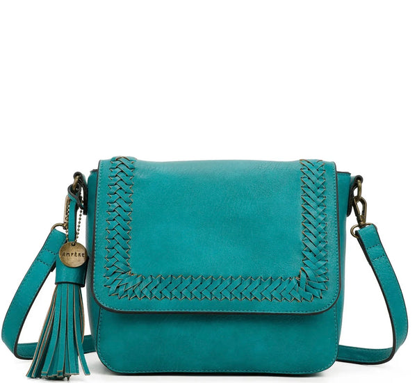 Whipstitch Crossbody Bag- Teal