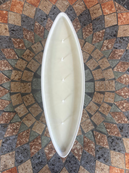 White Ceramic Boat Soy Candle - Mulberry