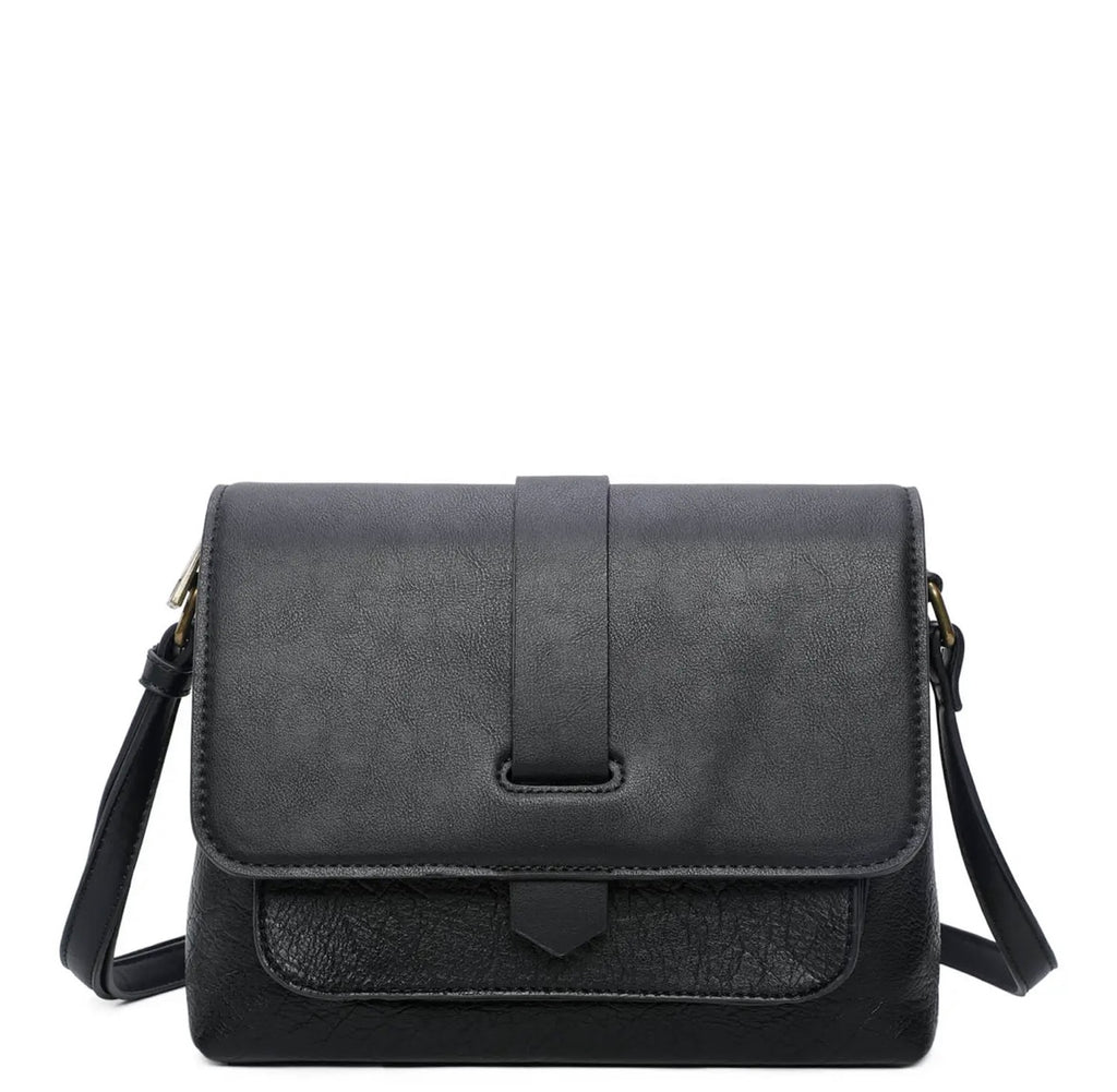 Two Toned Crossbody Bag - Black