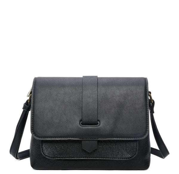 Two Toned Crossbody Bag - Black