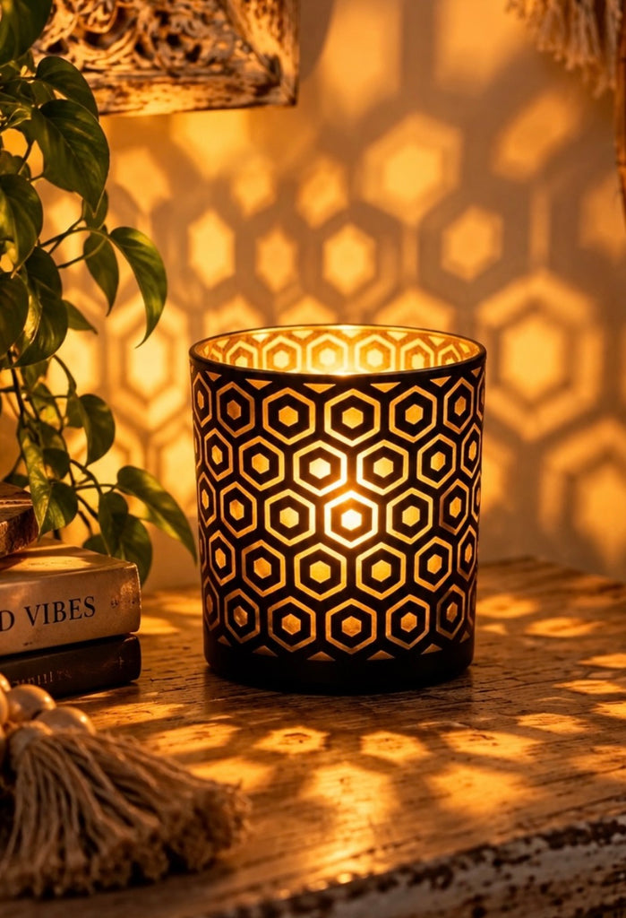 Hexagon Illuminating Glass Soy Candle
