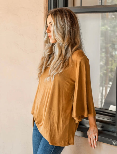 Bell Sleeve Top - Mustard